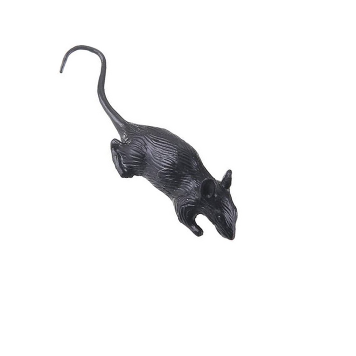 Black Realistic Plastic Fake Mouse -10ct