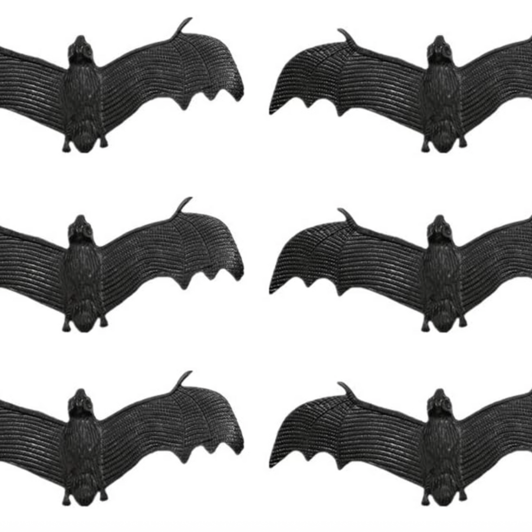 Realistic Halloween Small Fake Bats- 6ct