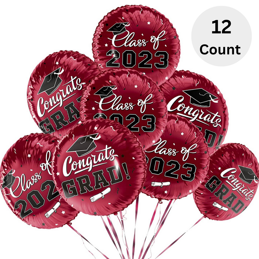 Burgundy  Grad foil balloons near me 