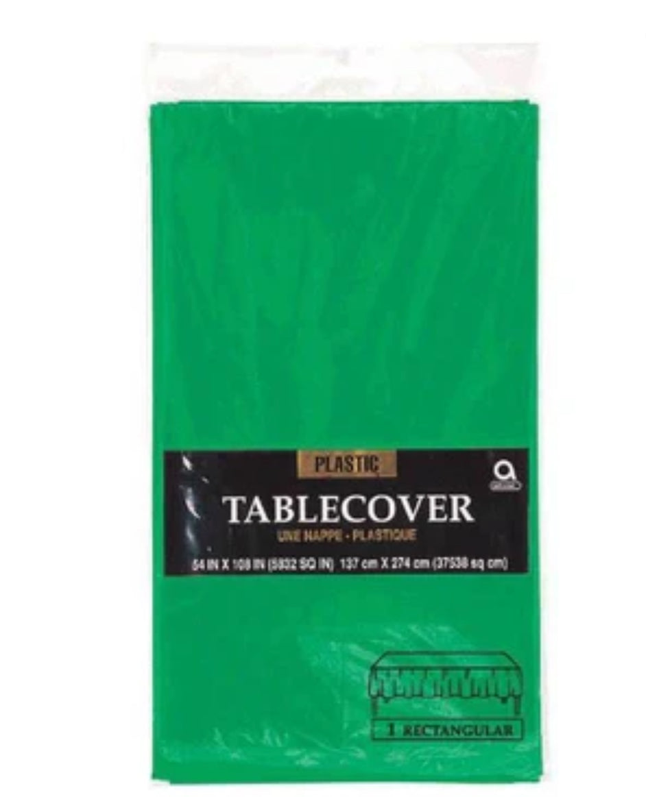 Green plastic table cover