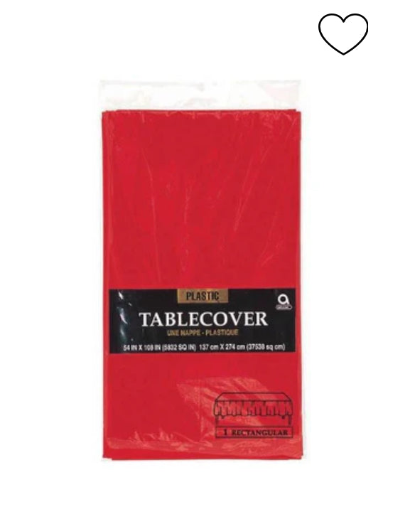 Red Rectangle Disposable Plastic Table Cover