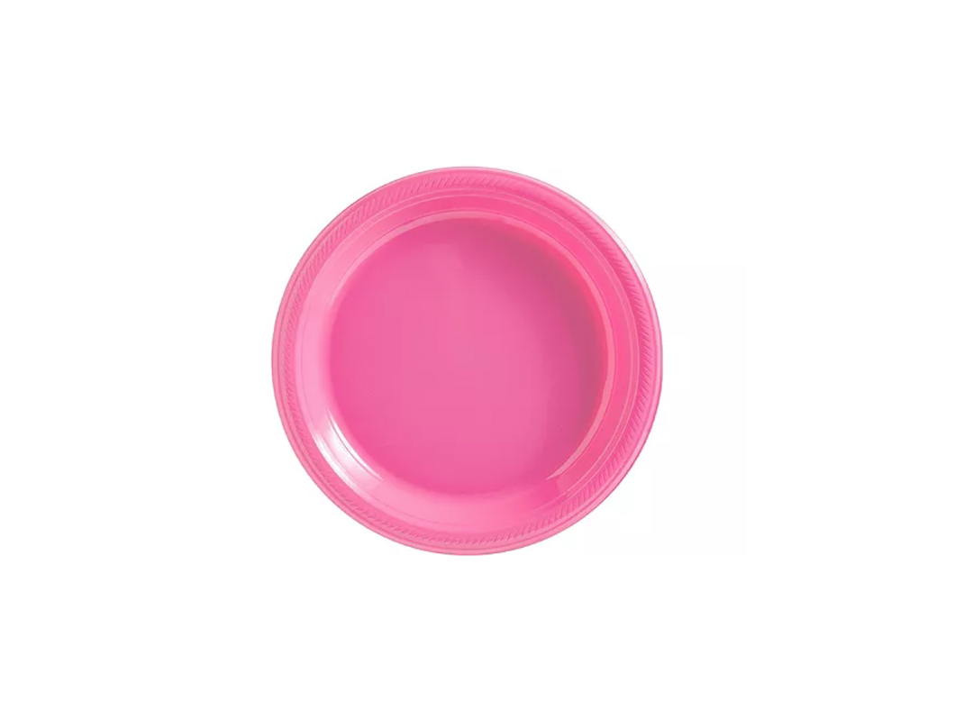 pink dessert plate