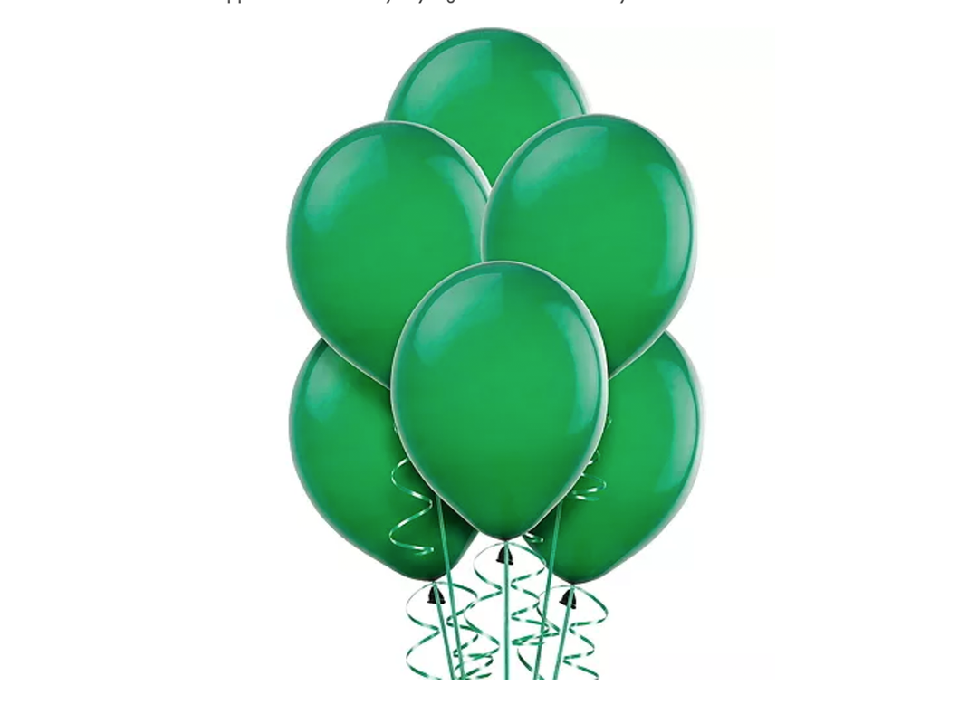 Green latex balloons near me 