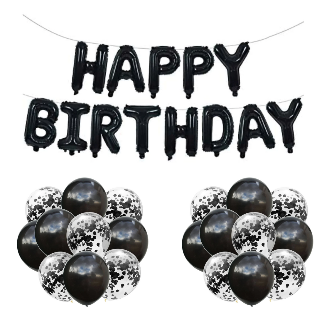 A festive birthday banner balloon featuring colorful lettering and a cheerful design. Made from durable foil, it can be filled with air or helium and is perfect for decorating birthday parties and creating a fun, celebratory atmosphere.