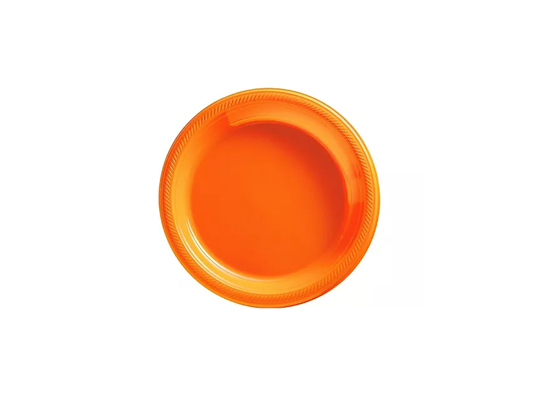 orange dessert plate