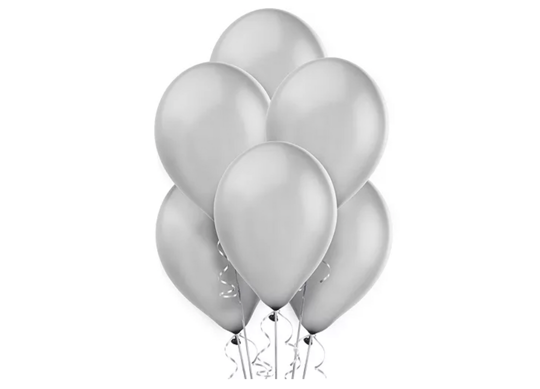 Silver decoration party  latex balloons near me 