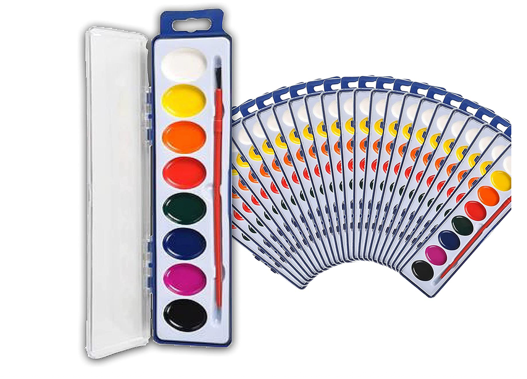 8-Color Watercolor Refill Trays - Set of 12