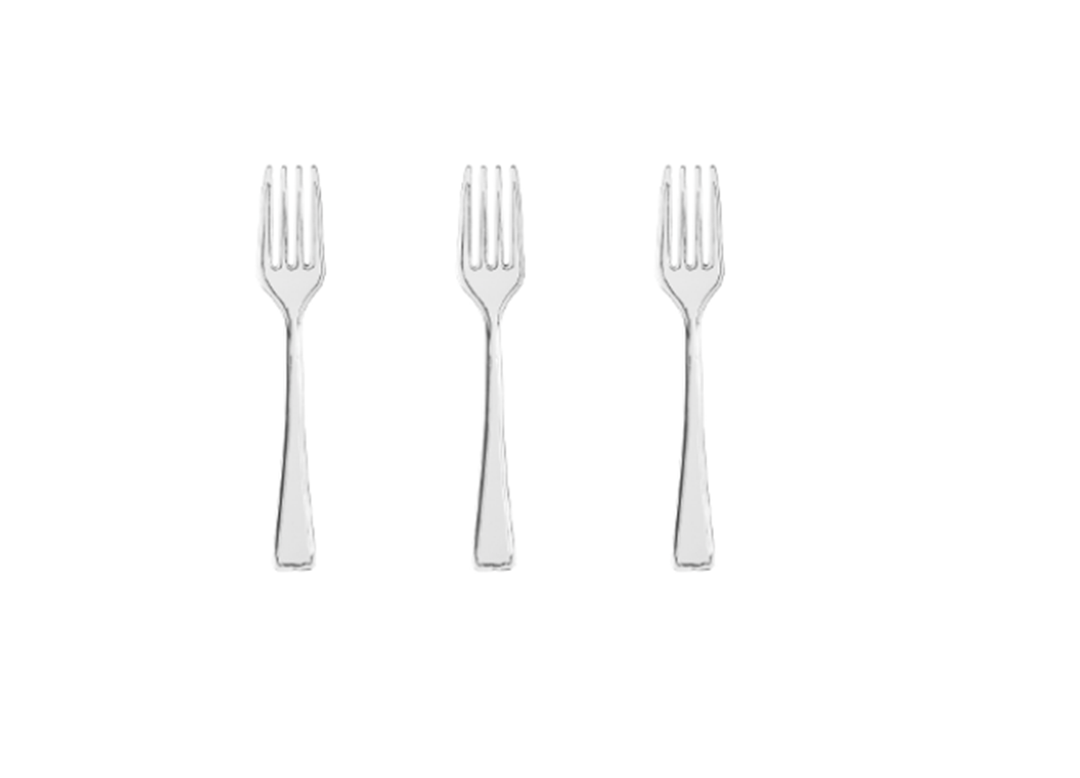 Clear Plastic Tasting Forks, 48 Ct.