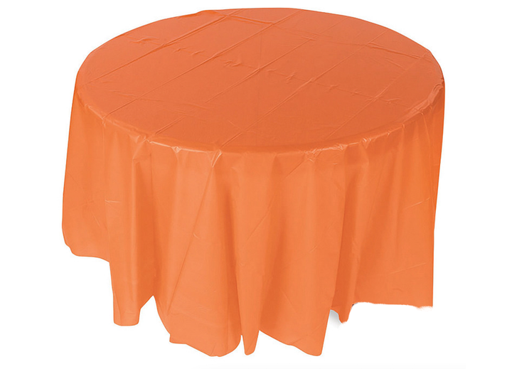 Orange Plastic Round Table Cover